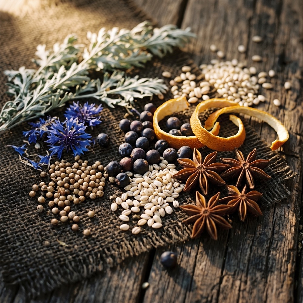 Botanicals and grain — raw materials
